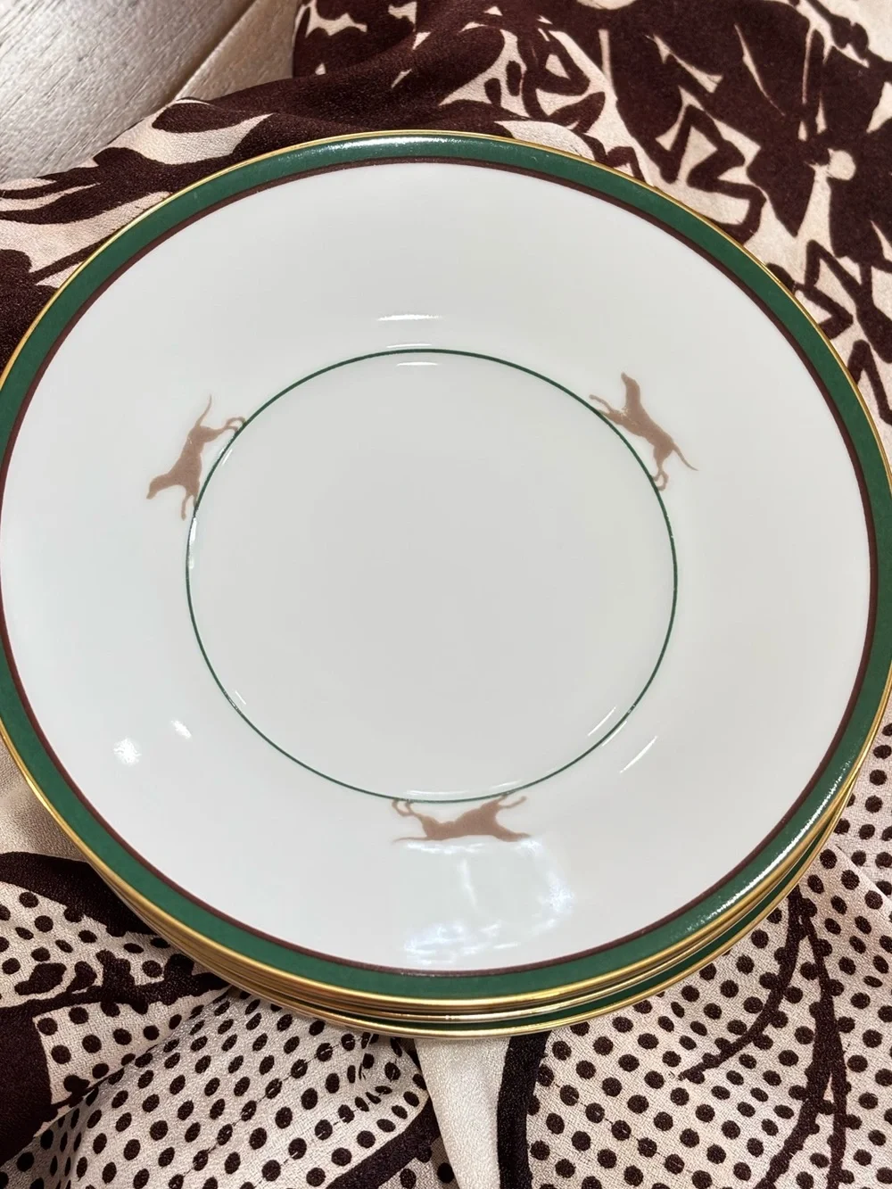Vintage Noritake Royal Hunt set of 5 saucers